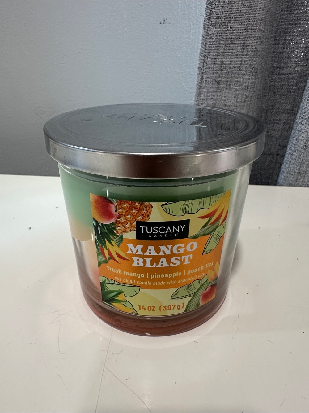 Tuscany candle Mango Blast Scented Jar Candle  brand new. 3 wick